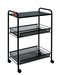 Этажерка ЗМИ Этажерка &quot;Ладья 33 КС&quot; на колесиках черная Э 356