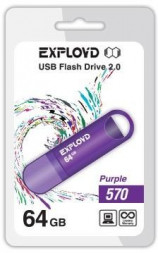 USB флэш-накопитель EXPLOYD 64GB-570-пурпурный