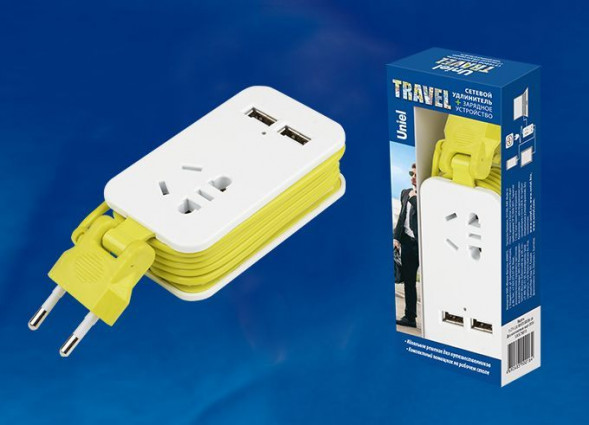 Удлинители серии Travel UNIEL (UL-00003429) S-CT1-1,5U WHITE/GREEN LM