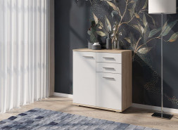 Комод НК-МЕБЕЛЬ FUN комод КД-2 Дуб Сонома/Белый 71336956 (1 кор.)