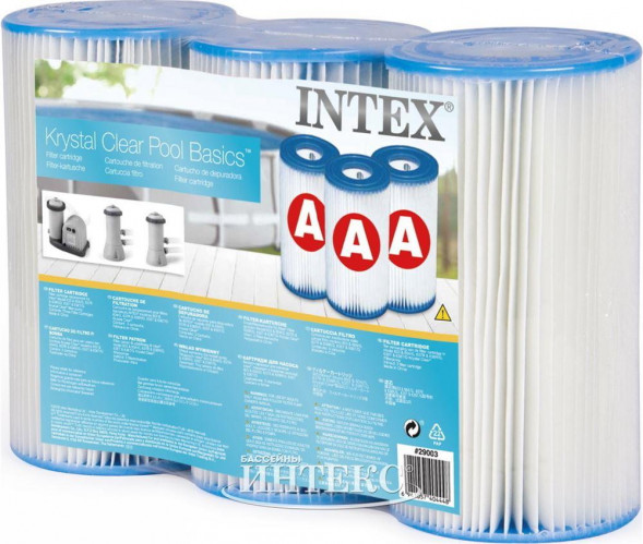 Картридж &quot;А&quot; (блок из 3шт) для фильтр-насосов INTEX 29003