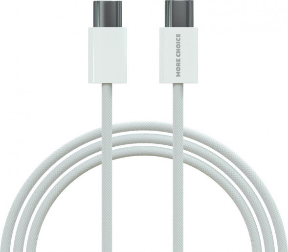 Кабель MORE CHOICE (4620202550378) K75a USB 3.0A PD 60W для Type-C Type-C нейлон 2м White