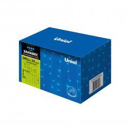 Электрогирлянда UNIEL (UL-00007211) ULD-C3020-240/STK BLUE IP44 Занавес 3х2м. Соединяемый. 240 светодиодов. Синий свет.