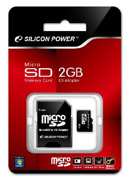 Карта памяти SILICON POWER MicroSD 2GB+адаптер (10)
