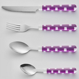 Столовые приборы WEBBER BE-014P25/17 "Геометрия" фиолетовый 25пр