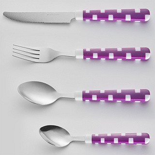 Столовые приборы WEBBER BE-014P25/17 &quot;Геометрия&quot; фиолетовый 25пр