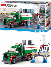 Конструктор пластиковый SLUBAN Город. Автозаправочная станция (38х23,7х6,7 см) M38-B0878 ПП-00140626