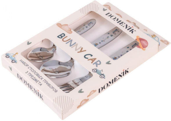 DOMENIK DMC196 Набор столовых приборов FUNNY BUNNY 3 предметов