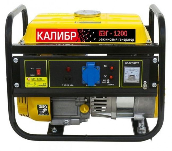 Электрогенератор КАЛИБР БЭГ-1200 Бензиновый электрогенератор