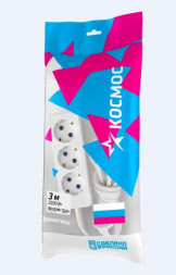 Удлинитель КОСМОС YKsm3m-3g-Z(10A)P