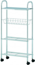 Тележка-стеллаж UNISTOR LIZZIE 4-х ярусная передвижная узкая 210556