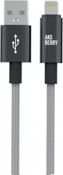 Кабель AKSBERRY (6900295490019) X163 Nylon silk USB-A ? Lightning, серый