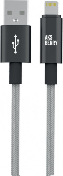 Кабель AKSBERRY (6900295490019) X163 Nylon silk USB-A ? Lightning, серый