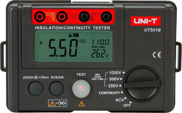 Измеритель сопротивления UNI-T (13-0045) Измеритель сопротивления изоляции UT501B