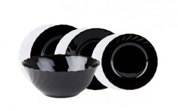 Набор столовый LUMINARC ТРИАНОН черно-белый 19пр G8733