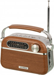 Радиоприёмник HYUNDAI H-PSR200 дерево коричневое/серебро