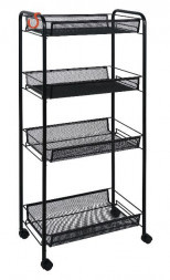 Этажерка ЗМИ Этажерка &quot;Ладья 24 К&quot; на колесиках черная Э 342