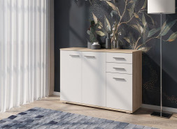 Комод НК-МЕБЕЛЬ FUN комод КД-3 Дуб Сонома/Белый 71336957 (1 кор.)