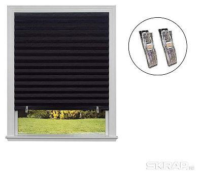 Самоклеящиеся шторы-плиссе РЫЖИЙ КОТ Самоклеящиеся шторы-плиссе Skandi, размер 60х180см, цвет черный 105046