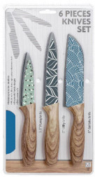 MALLONY Набор ножей с окрашенным лезвием в ножнах DIVO (овощной, универсальный, сантоку) (108293)