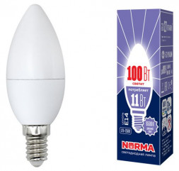 ЭЛЕКТРИКА VOLPE LED-C37-11W/DW/E14/FR/NR картон