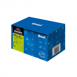 Электрогирлянда UNIEL (UL-00007212) ULD-C3020-240/STK MULTI IP44 Занавес 3х2м. Соединяемый. 240 светодиодов. Разноцветный свет.
