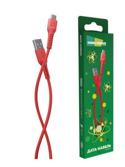 Кабель MORE CHOICE (4627151193175) K16a USB (m)-Type-C (m) 1.0м - красный