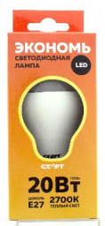 Лампа светодиодная СТАРТ (17285) LEDGLSE27 20W30 WS