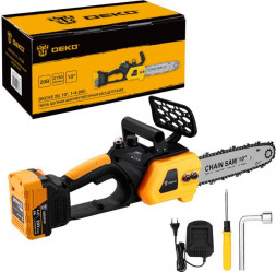Пила цепная аккумуляторная бесщеточная DEKO DKCHS 20, 10 , 20В, 1x4.0Ач, з/у 083-2000