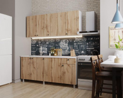 Кухонный гарнитур НК-МЕБЕЛЬ ДЕМИ кухонный гарнитур 180 Дуб Вотан 76144505 (5 кор.)