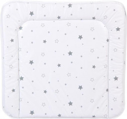 Матрас для пеленания POLINI Матрас для пеленания kids Звездное сияние на комод, 77х72 см, белый-серый (1 уп.)