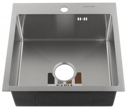 Мойка врезная FABIA PROFI 50503 Мойка врезная 50х50см толщина 3,0х0,8мм, глубина 200мм+ большой сифон с переливом+корзина