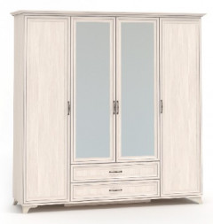 Шкаф МЕБЕЛЬ-КОМПЛЕКС Мирелла Шкаф 4-х створчатый Бодега Светлая/Патина