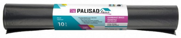 Пакеты для мусора PALISAD Пакеты для мусора 180 л X 10 шт. пвд особопрочные черные, длинный ролик, HOME 927285