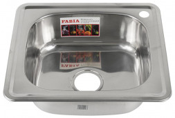 Мойка врезная FABIA 50448 Мойка врезная 50х44 толщина 0,8 мм, глубина 180 мм+большой сифон с переливом