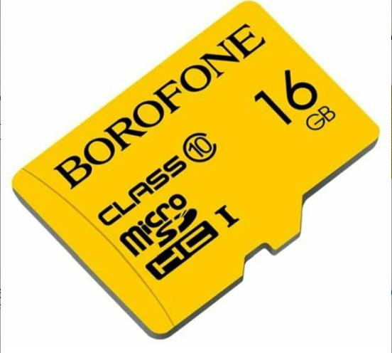 Карта памяти BOROFONE (6931474701220) 16GB Micro-SD Class 10 Yellow