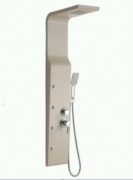 Душевая панель GFMARK 5507 Душевая панель тропический душ с двумя лейками, БЕЖЕВАЯ крашенная, корпус из нержавейки марка 304