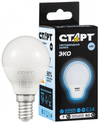 Лампа СТАРТ LEDSPHEREE14 7W 40 WS