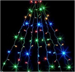 LED гирлянда FUNRAY &quot;Дождик&quot;, SE-RAIN-200M, 10н по 2м, 200LED, мульти(4цв.), контр, зел.шн 1,5м