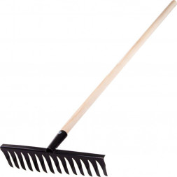 Грабли СИБРТЕХ Грабли стальные, 350х1300 мм, 14 витых зубьев, деревянный черенок, Россия,