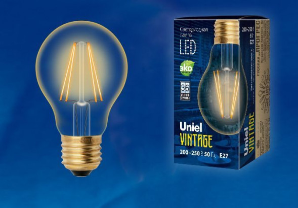 Лампы светодиодные VINTAGE UNIEL (UL-00002355) LED-A60-6W/GOLDEN/E27 GLV21GO