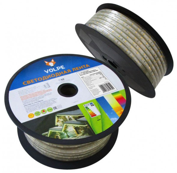 ЭЛЕКТРИКА VOLPE (10978) ULS-Q215 5050-30LED/m-14mm-IP67-220V-7,2W/m-50M-RGB бобина