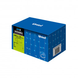Электрогирлянда UNIEL UL-00007215 ULD-C3020-240/TTK BLUE IP44 Занавес 3х2м. Соединяемый. 240 светодиодов. Синий свет.