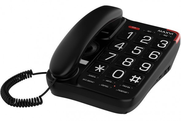 Телефон проводной MAXVI CB-01 Black