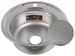 Мойка врезная FABIA 62276D Мойка врезная декор D -49 см + большой сифон с переливом