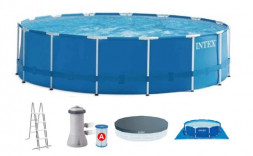 Бассейн каркасный INTEX Бассейн каркасный 457х122см. (фильтр-насос+лестница+тент+подстилка) .(в коробке) Арт.28242NP