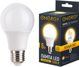 Лампа светодиодная ENERGY LED А60-8-E27-3000 (109304)