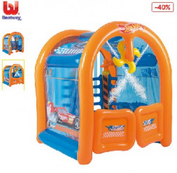 бассейн BESTWAY Игровой центр Автомойка с брызгалкой Hot Wheels, 150*130*150см, 93406