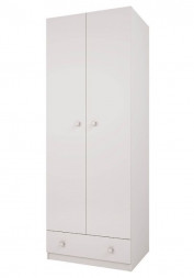 Шкаф POLINI Шкаф двухсекционный Polini kids Simple с 1 ящиком, белый (2кор)