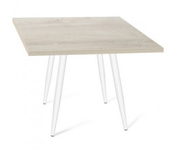 Стол SHEFFILTON SHT-TU14/80/80 ЛДСП белый муар/дуб выбеленный металл/ЛДСП 201420
